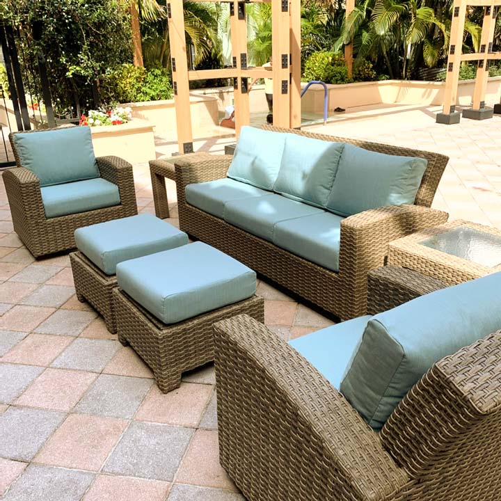 Sunbrella RAIN Dupione Celeste 8067-0000 77 Waterproof Upholstery Fabric