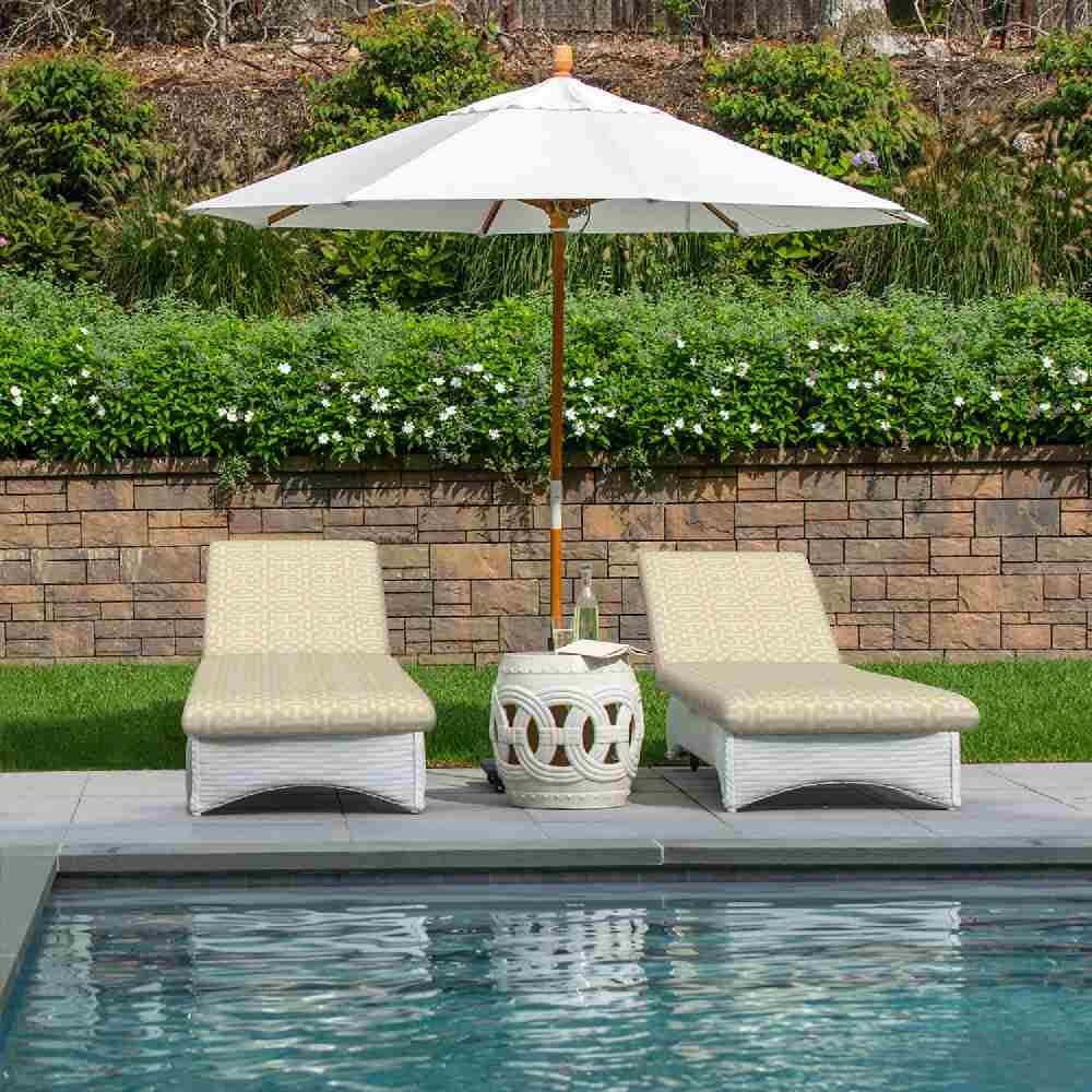 Sunbrella Fretwork Flax 45991-0001 Elements Collection - Reversible Upholstery Fabric (Dark Side)