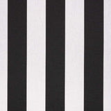 Sample of Sunbrella Beaufort Black / White 6 Bar 5704-0000 46-Inch Stripes Awning / Shade Fabric