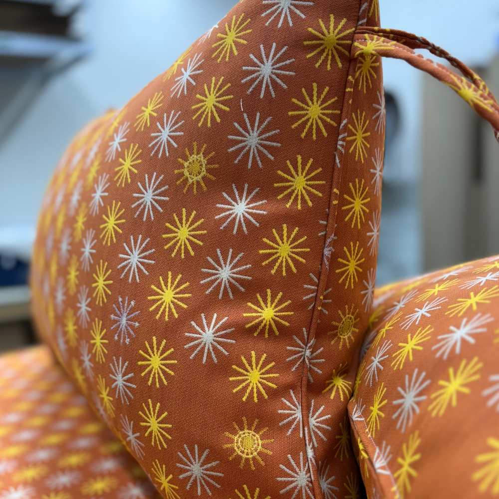Sunbrella by Mayer Spokes Sunset 435-009 Vollis Simpson Collection Upholstery Fabric