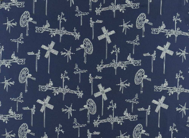 Sunbrella by Mayer Whirligig Navy 431-004 Vollis Simpson Collection Upholstery Fabric