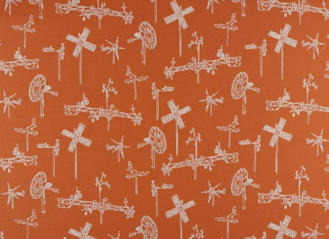 Sunbrella by Mayer Whirligig Tangerine 431-009 Vollis Simpson Collection Upholstery Fabric