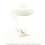 YKK Vislon #10 Separating Zipper AutoLok Double Pull Plastic Slider 120 inch White