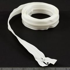 YKK Vislon #5 Separating Zipper AutoLok Short Single Pull Metal Slider VSOL56 84 inch White