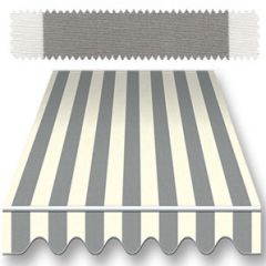 Recacril Classic Stripes Grey/White R-61 47-inch Awning - Shade - Marine Fabric