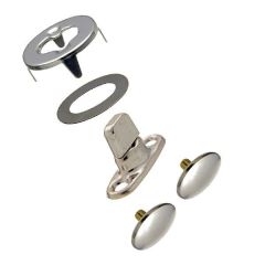 Common Sense® Turn Button Fastener Set - Cloth-to-Cloth (Nickel-Plated Brass) 0.68" Turn Button