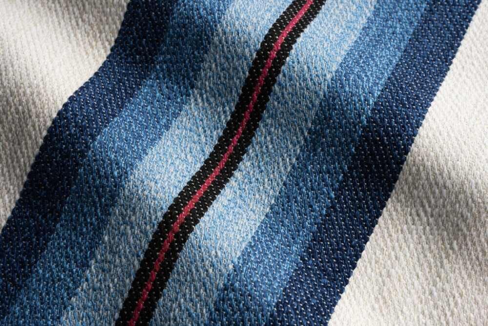Perennials Campo Stripe Azul 475-781 Far West Liz Lambert Collection  Upholstery Fabric